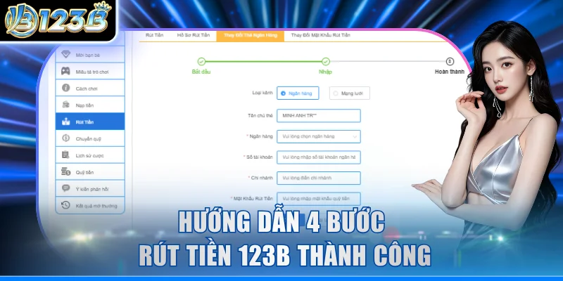 Hướng dẫn 4 bước rút tiền 123B thành công
